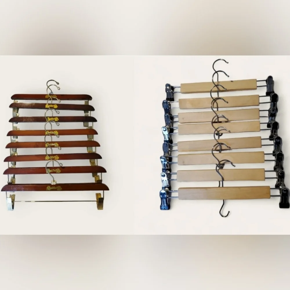 Wood Hangers (16) for Shorts, Pants, and Skirts Ikea & Sadlers Brand